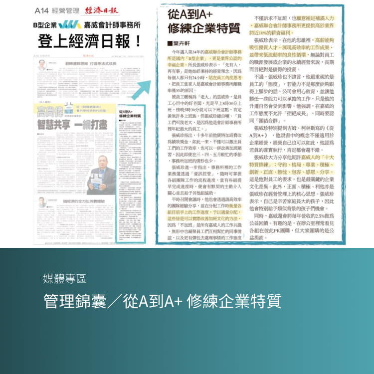 管理錦囊／從A到A+ 修練企業特質